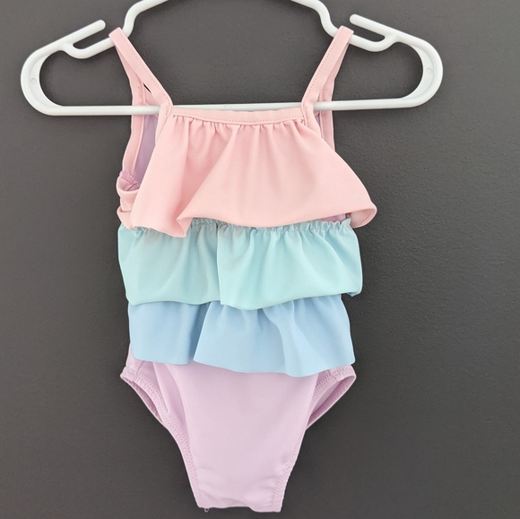Carter's Other - Pastel color ruffle one piece swimsuit/bathing sui